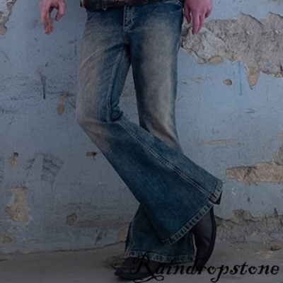 Bred Jeans Retro 11s Mens Men Retro Bell Bottom Jeans Slim Fit