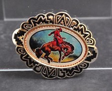 NWOT Horse Cowboy Bucking Bronco Belt Buckle Silver Tone Oxidation Design 4" G8