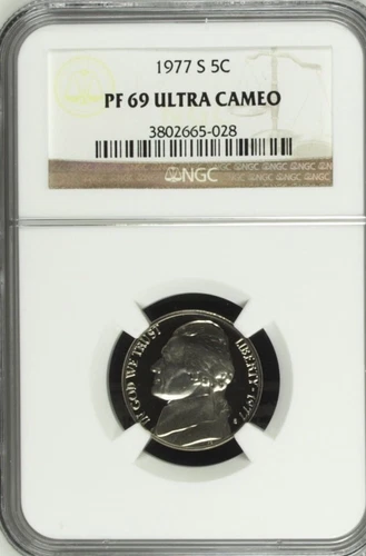 1977 S Jefferson Nickel NGC PF 69 Ultra Cameo