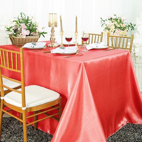 Wedding Linens Inc. 54" x 108" Premium Rectangular Satin Tablecloths - Picture 16 of 59