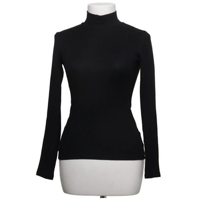H&M, Rollkragenpullover, Größe: XS, Schwarz, Baumwolle/Elasthan, Einfarbig #dRj