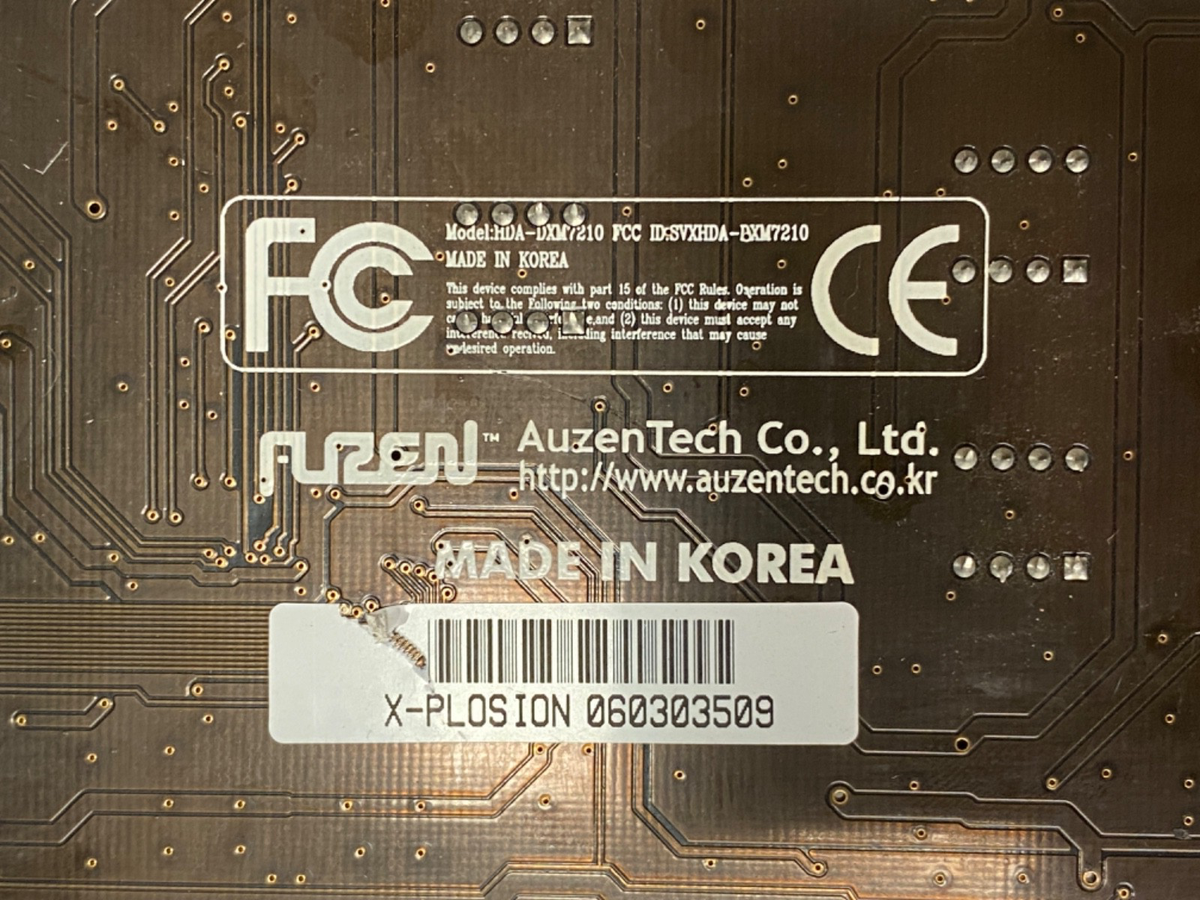 HDA XPLOSION 7.1 DTS CONNECT HDA-DXM7120 Auzentech Sound Card *NOT