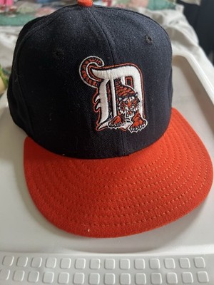 VTG 90s Detroit Tigers New Era 5950 Diamond Collection Fitted Cap Hat 7 1/4 Wool