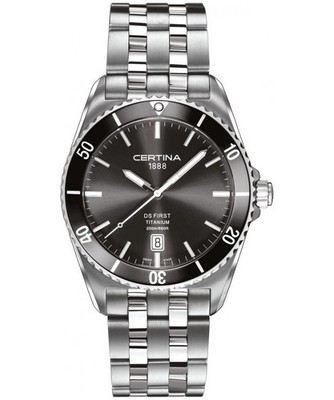 Certina DS First Ceramic Quartz Diver Black Dial C014.410.44.081.00 Swiss Made