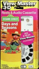 Sesame Street 3d View-Master 3 Reels  Audio Cassette - See  Hear 3d Stories