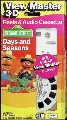 Sesame Street 3d View-Master 3 Reels & Audio Cassette - See & Hear 3d Stories