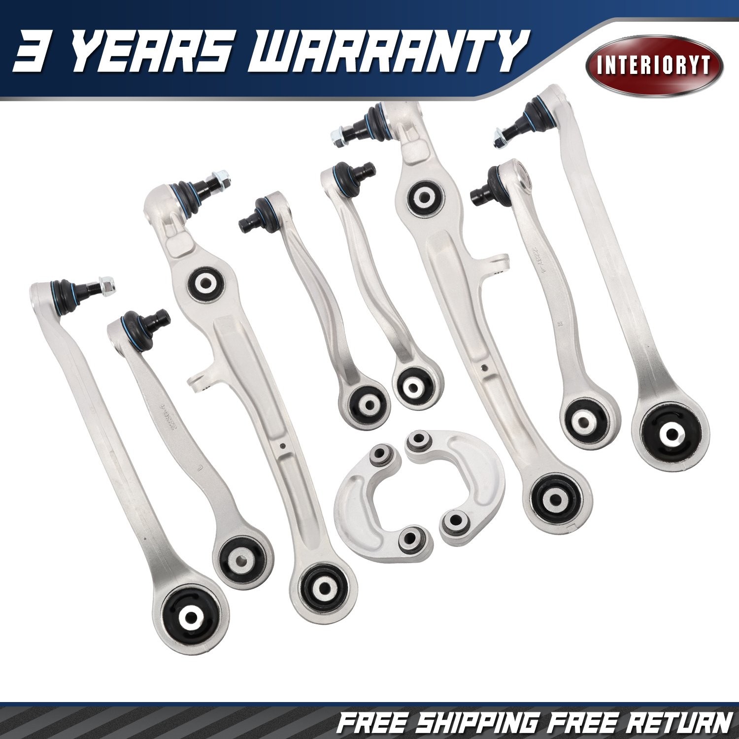 10Pcs Front Upper/Lower Control Arms for Bentley GT GTC Flying Spur 2004-2019