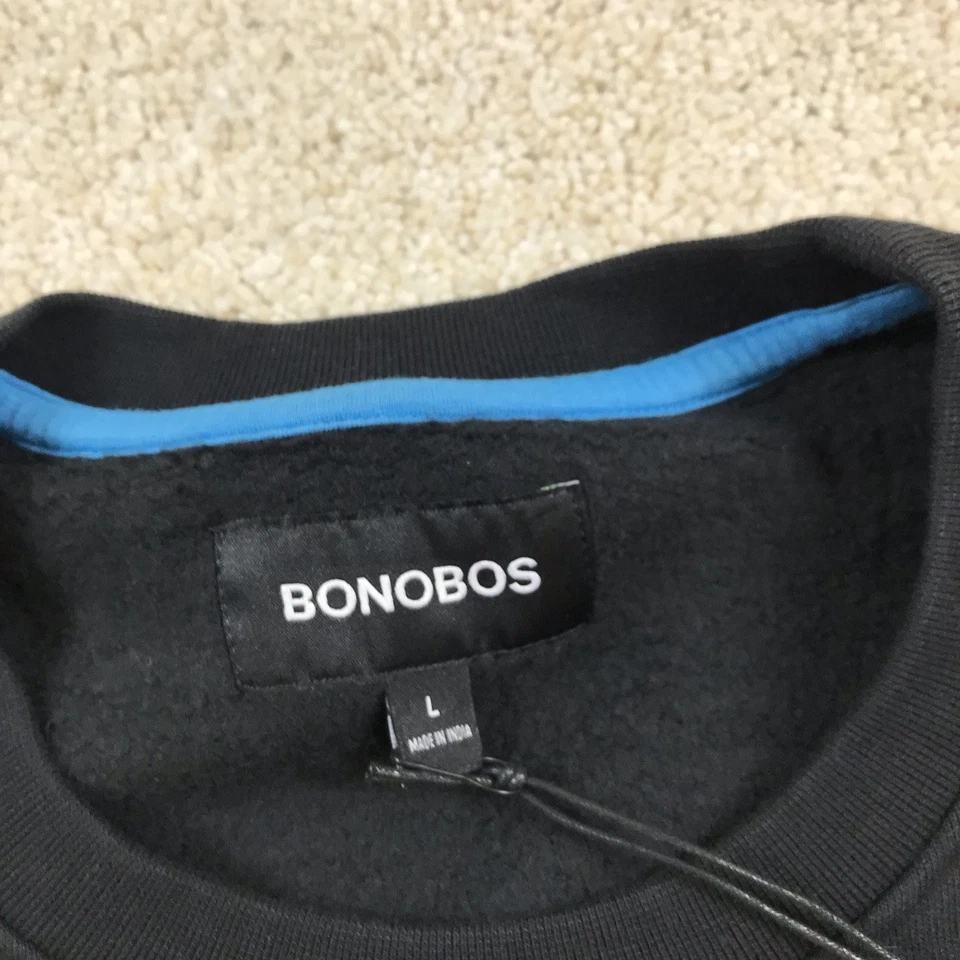 Suéter masculino Bonobos Supersoft Fleece Crew grande Yeti in the City azul marinho novo - Imagem 4 de 4