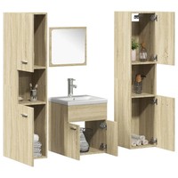 BadmöBel-Set 5-Teilig Sonoma-Eiche Holzwerkstoff BadezimmermöBel