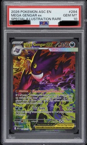 Pokemon 2026 Mega Gengar ex 284/217 Full Art SIR Ascended Heroes GEM MINT PSA 10