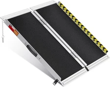 VNN Portable Wheelchair Ramp 3FT, Non-Slip Aluminum Folding Handicap Ramp