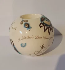 Mother Ceramic Tea Light Candle Holder, 3.75in Round, No Lid Mothers love.....