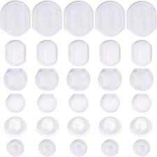 Earring Pads,60 Pieces 6 Sizes Comfort Earring Cushions Pads Silicone for Clip-O