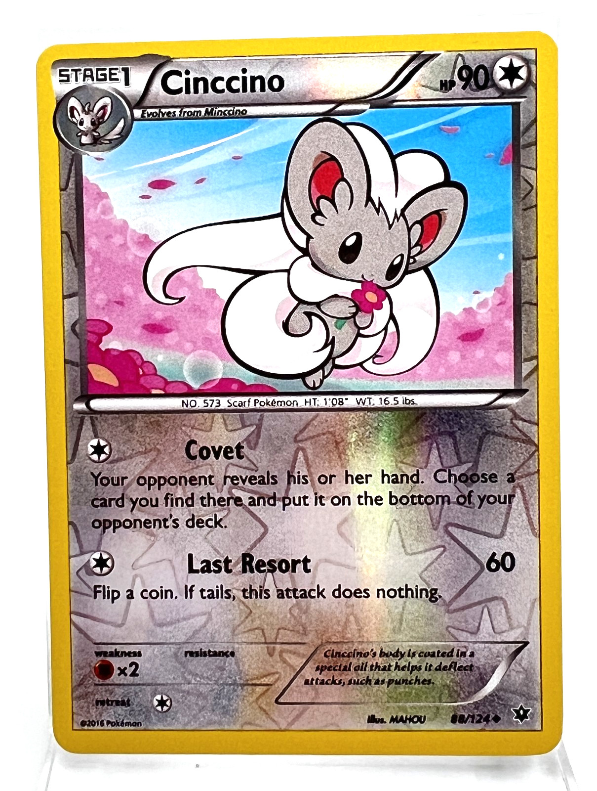 Cinccino 88/124 Reverse Holo Fates Collide 2016 Pokémon Card LP