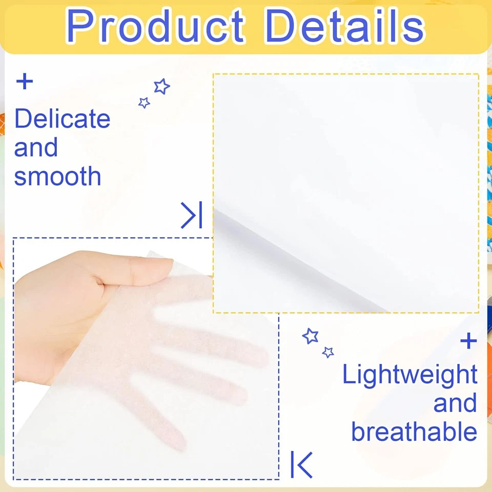 Papel de seda blanco 15" x 20" embalaje envoltura amortiguación vacío caja relleno 17 GSM Foto 3 de 4