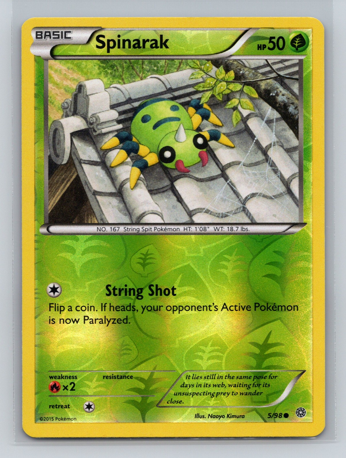 XY - Ancient Origins Spinarak Reverse Holo - NM #5/98 13325