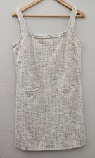 *NEW w/Tags LOFT Women’s Size 4 Sleeveless Tweed Midi Dress Cream Tan Vacation