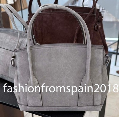 ZARA NEW WOMAN MINI LEATHER CITY BAG GREY 6269/610/802 | eBay