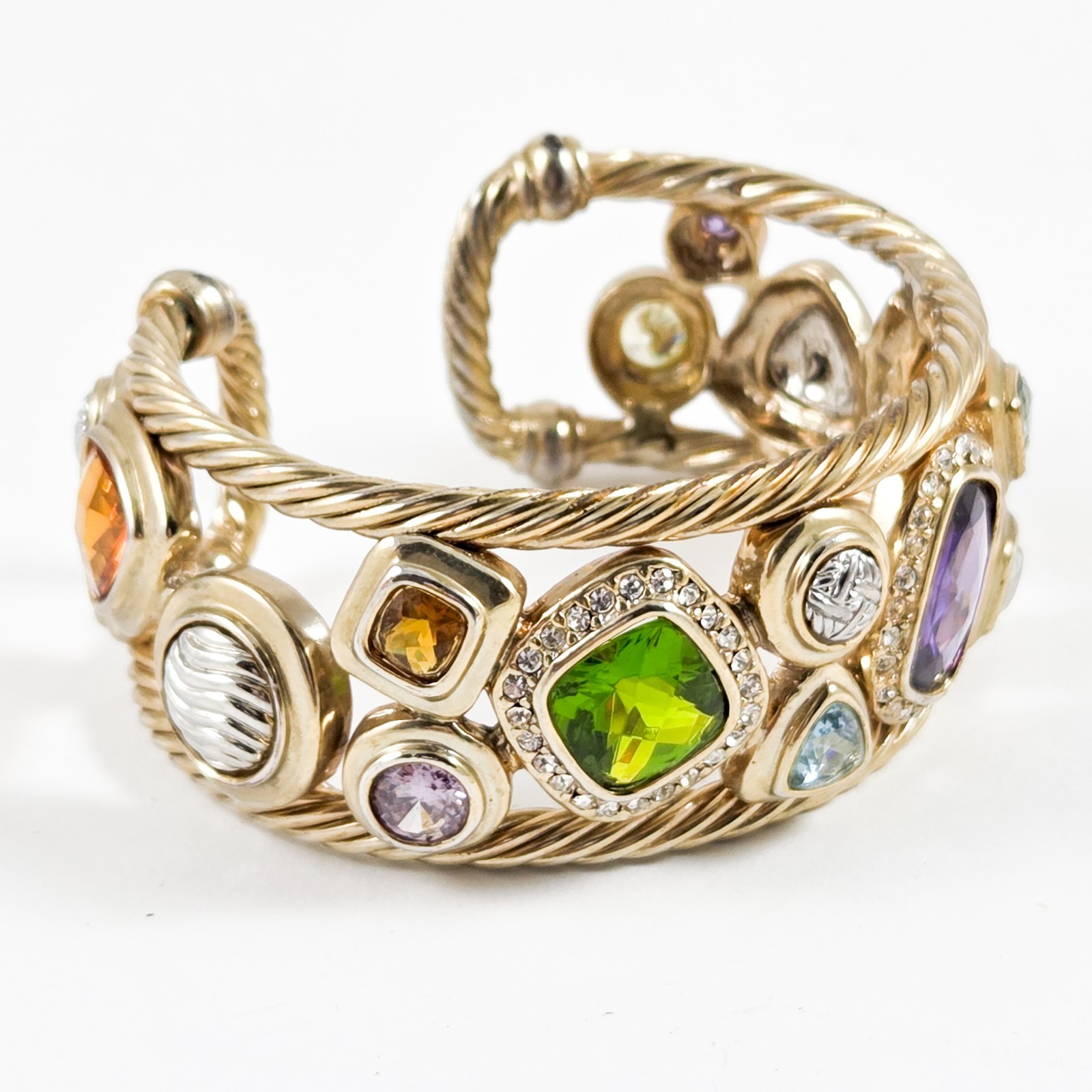Cable Multi Stone Cuff   Bracelet - image 5