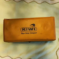 Kiwi Compact Shoe Shine Kit w/ Brushes, Black/Brown Carrying Case