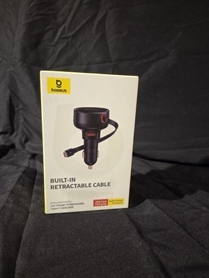 Baseus Enjoyment Pro Retractable Cable Car Charger- Type C Fast Charging NEW