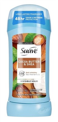 (2 PACK) Suave Deodorant 2.6 Ounce 48Hr Cocoa Butter & Shea Invisible