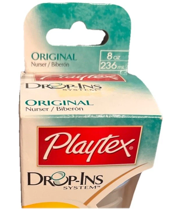 Nuevo Playtex Original Botella Drop In Nurser Cierre Natural Lento Látex Pezón Azul Foto 2 de 3