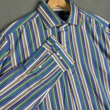 Polo Ralph Lauren Regent Classic Fit Striped Button Down Shirt Mens 16.5 L Blue