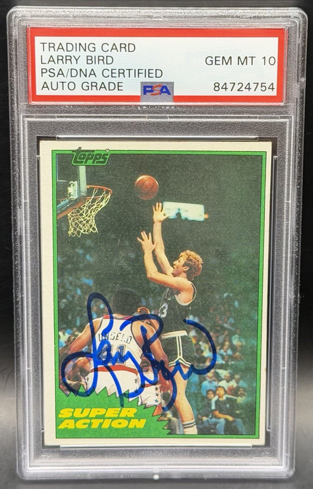 Larry Bird Signed 1981 Topps Super Action #101 PSA/DNA GEM 10 AUTO NBA HOF 33