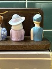 NIB 8 1980s Avon American Fashion Ladies Porcelain Thimbles & Wood Display Stand — photo 6