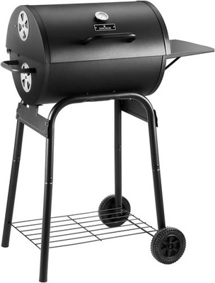 Charcoal Grill Outdoor BBQ Grill,Barrel Charcoal Grills w/Side Table,w/Nearly 50