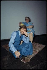 Photo:Duane Hanson, sculptor, at the Whitney Musuem