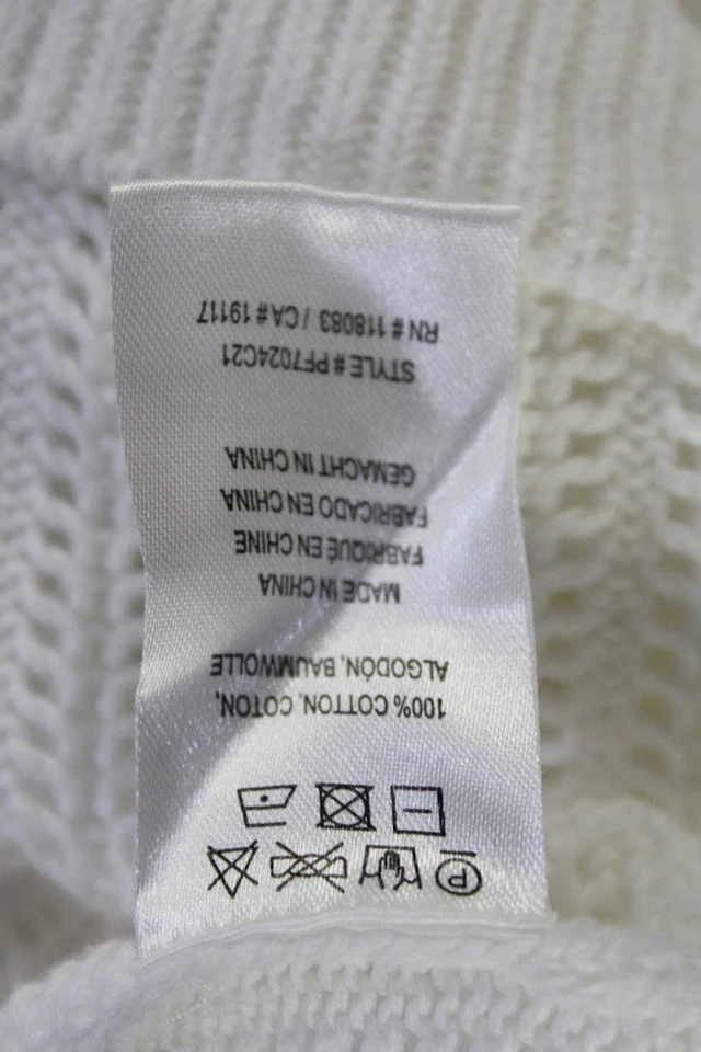 Top Minnie Rose para mujer tejido de algodón manga larga 1/2 cremallera cuello blanco talla XS Foto 4 de 4