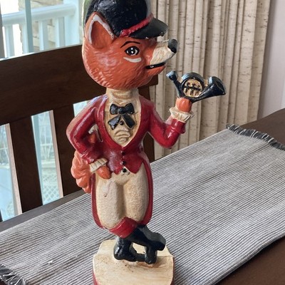 Vintage Kurt Adler Fox Run Cast Iron door stop snooty fox. Equestrian decor.