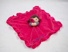 Carters Pink Girl Doll Pigtails Lovey Plush Baby Security Blanket Love You