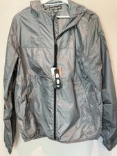 NWT Men’s Kyodan Outdoors Packable Grey Windbreaker Sz Med