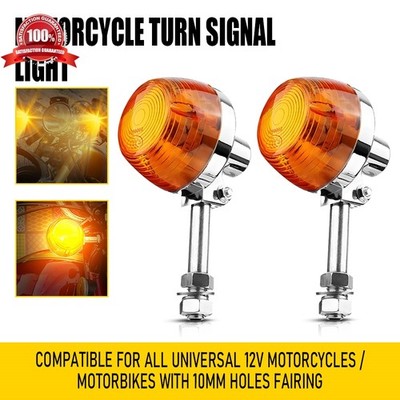 2X Motorcycle Turn Signal Light For Honda Shadow Kawasaki Vulcan VN 750 800