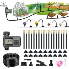 60FT Drip Irrigation System with Water Timer   Automatic Garden Watering Kit w