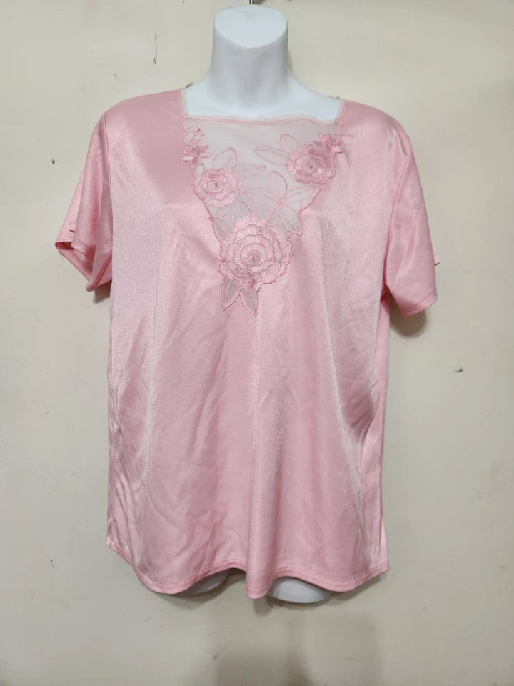 复古 Wacoal 日本粉色迷彩睡衣 Pj Top M/L 乳腺癌意识 🎀  — 第 4/4 张图片