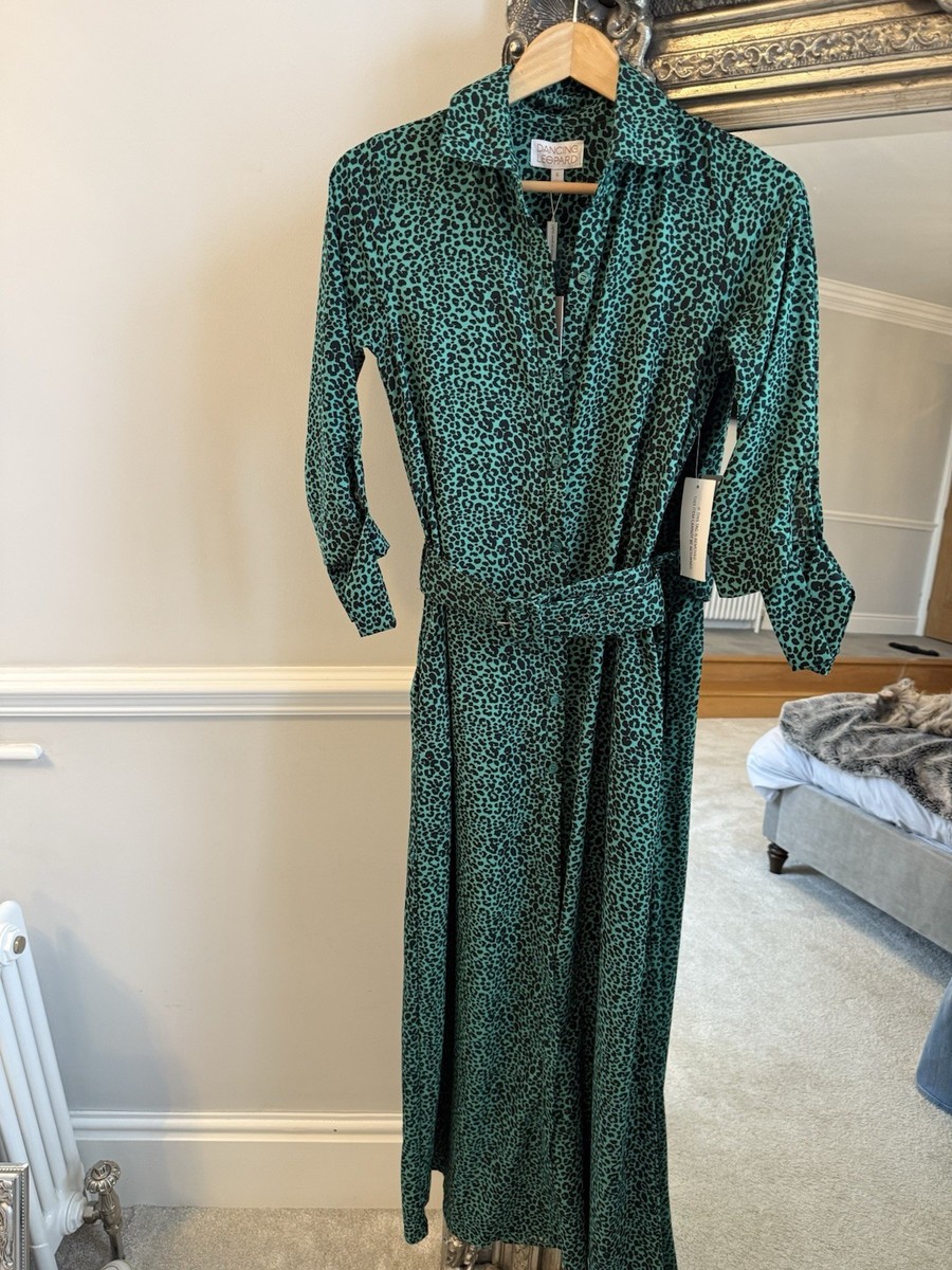 Dancing Leopard DOVE dress Green Size 6 BNWT 64 | eBay UK