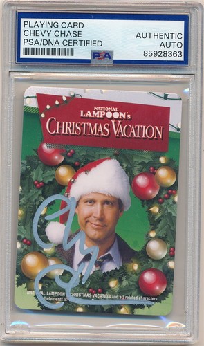 CHEVY CHASE CHRISTMAS VACATION AUTOGRAPH SIGNED PLAYING CARD PSA AUTHENTIC AUTO