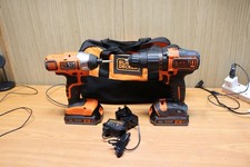 Black and Decker BCK25S2S 18v Cordless Combi Drill and Impact Driver Kit 2 x 2Ah