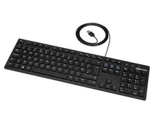 Amazon Basics Full size Wired Keyboard Compatible with Laptop PC Matt Black 