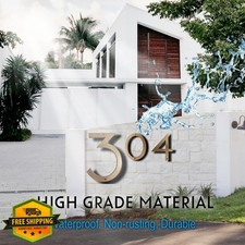 8" Floating House Number 2, Black Modern Exterior Address Number