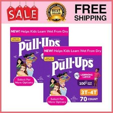2 Box Pull-Ups Girls' Potty Training Pants, 3T-4T 32-40 lbs , 70 Count Box