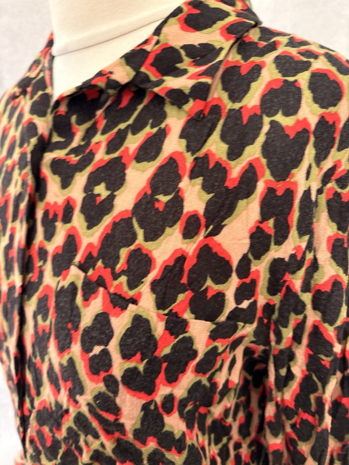 Samsoe Samsoe Red Mix Leopard Pattern Size M Long… - image 5