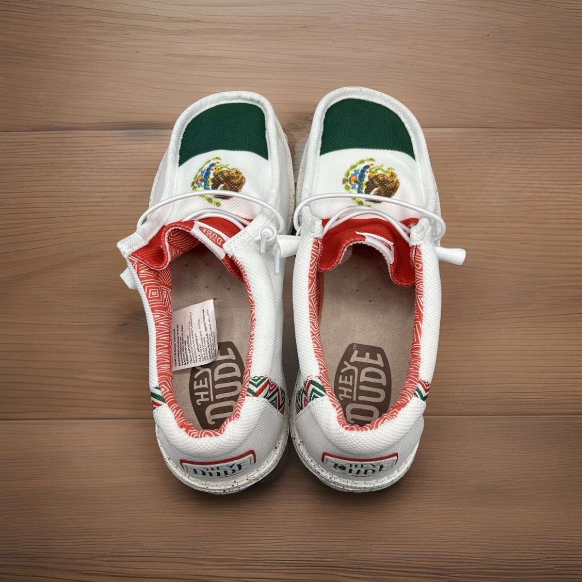 Hey Dude Wally Break Mexico Flag Mens 11 White Casual Slip-On Shoes 41847-90H HEY DUDE Wally Break Mexico Flag Men main image 2