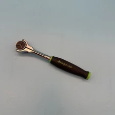 Snap on NEW 1/4” Drive Soft Grip Round Swivel Head Ratchet (Green) THNF72