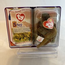 New TY Steg The Stegosaurus 1994 McDonalds Beanie Baby RARE TAG ERRORS Retired