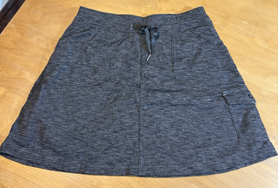 Kuhl Mova Lined Skirt XS Grey Heathered Skort Lined Drawstring Stretch Pockets